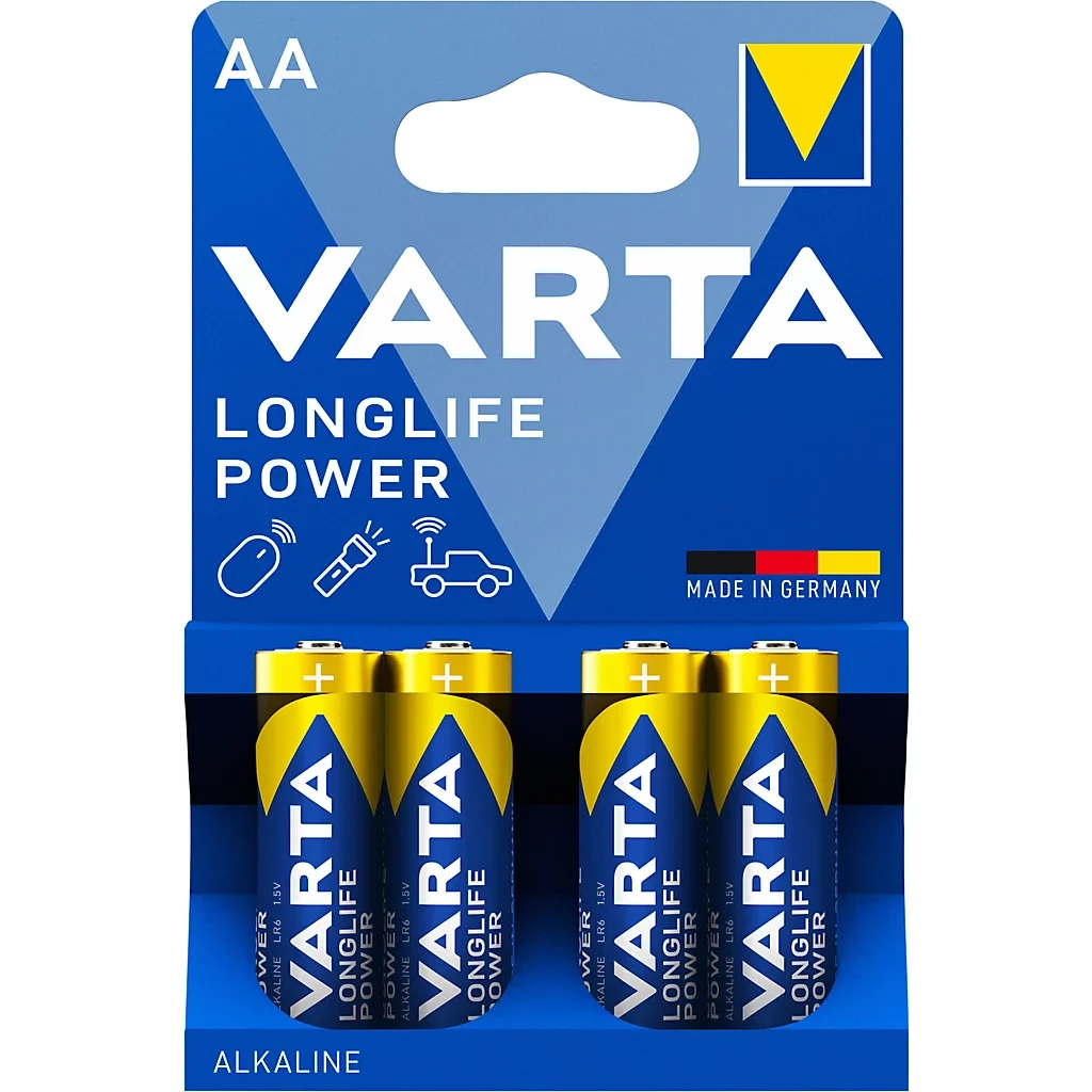 Varta Alkaline Longlife Power AA Batterien / LR6 / 1.5V